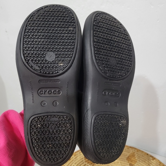 Crocs Black Slip On Mules Clogs Size 9 - Picture 5 of 5
